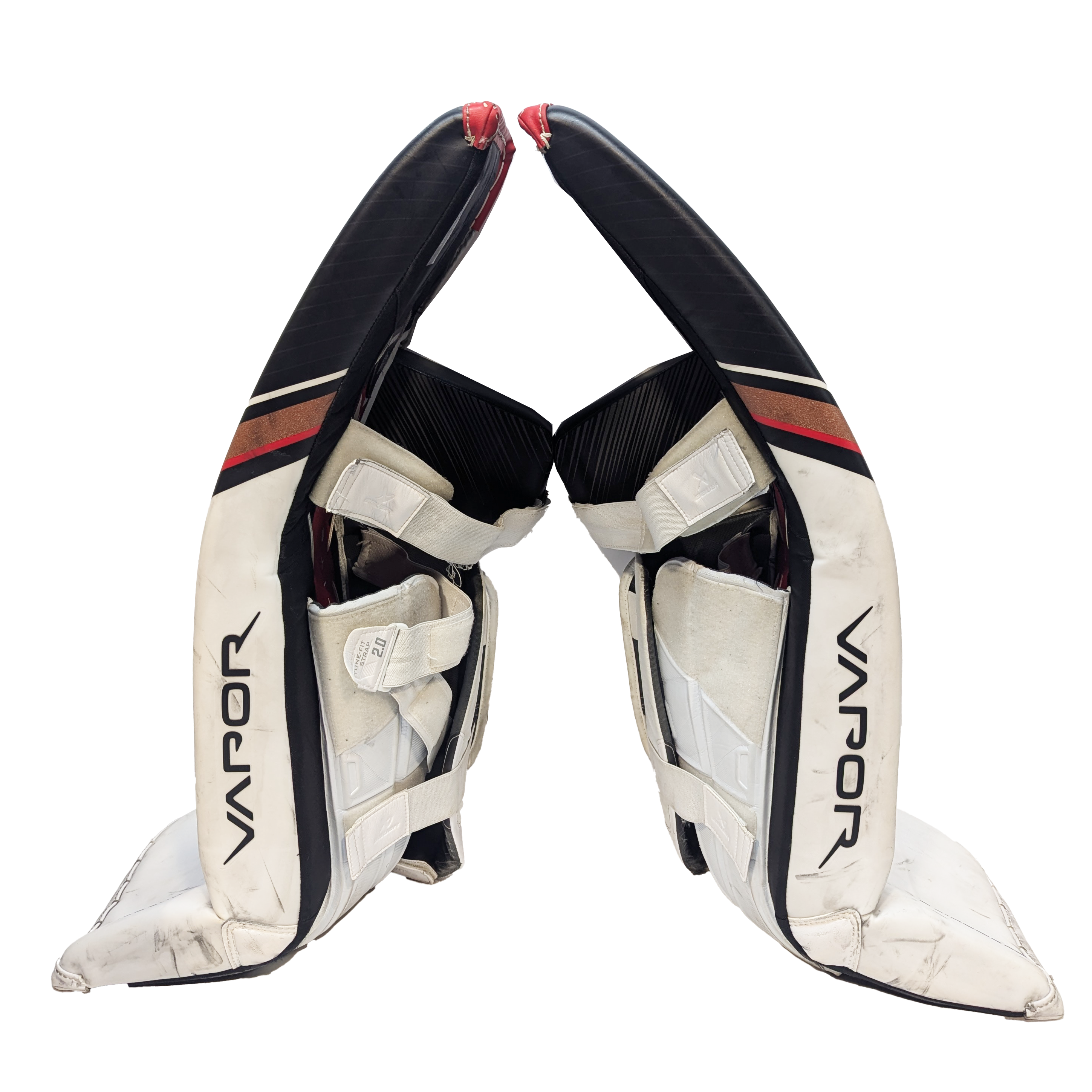 Bauer Vapor Hyperlite 2 - Ensemble de gardien de but complet WHL Pro Stock Senior d'occasion (blanc/noir/beige)